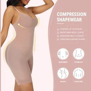 Detailed features of full body compression shapewear showing tummy and waist control