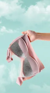 Close-up detail of a seamless wireless bra showing the fixed cup inner structure