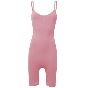 Pink seamless shapewear bodysuit for women with tummy control and bust support