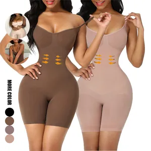 Women Seamless Shapewear Bodysuit Tummy Control Waist Cincher Butt Lifter Nylon Spandex Slimming Body Shaper For Daily Party
