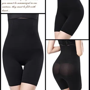 High waist tummy control shapewear shorts with butt lifting effect shown in three angles