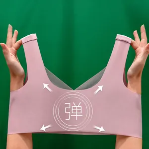High-elasticity seamless wire-free sports bra featuring fixed cups for all-day comfort
