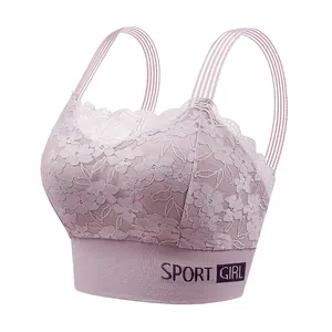 Camisole a Schiena Scoperta in Pizzo Floreale Sexy da Donna Con Imbottiture Sport Girl Intimo Top