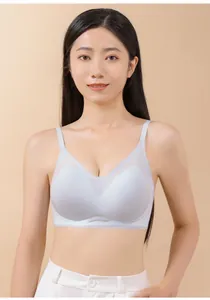 Detailansicht eines nahtlosen, atmungsaktiven Ice-Silk-Push-up-BHs für Damen, dünn und bequem