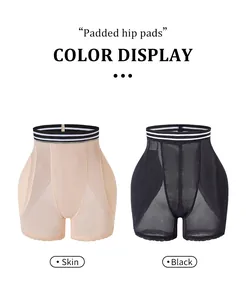 Breathable mesh hip-enhancing padded shaper shorts in skin and black color options