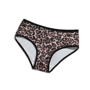 Stylish leopard print women's milk silk panties with breathable mid-low waist design