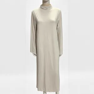 Robe Maxi à Manches Longues Grande Taille pour Femmes Longueur Sol Couleur Unie Coupe Ample Décontractée Automne Tricotée