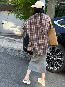 Jupe de maternité en tricot gris pour l'automne et l'hiver, coupe moulante