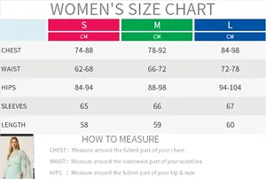 Detailed women's size chart for mesh mini dress with measurement guide