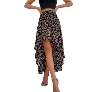 Stilvoller Rock mit Leopardenmuster und unregelmäßigem Rüschensaum für modebewusste Damen