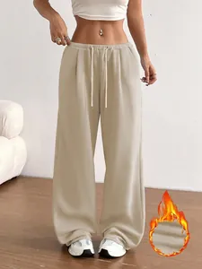 Pantalon de jogging large décontracté pour femme avec une doublure polaire chaude