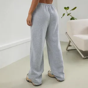 Pantalon de jogging large et décontracté pour femme en gris, coupe ample et élégante