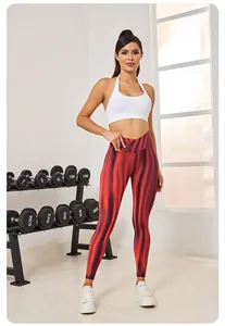 Nahtlose Aurora-Yogahose mit hoher Taille und dazu passendem weißen Damen Sport-BH