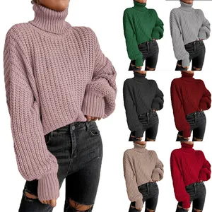 Gemütlicher Damen Rollkragenpullover mit überschnittenen Schultern in vielen Farben