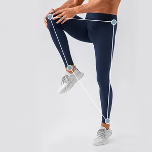 Premium Herren Kompressionsleggings in Dunkelblau für Yoga Training und Sport
