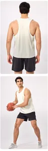 Débardeur de sport respirant en modal pour hommes, vue de dos et action de basketball sport