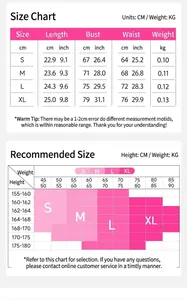 Detailed size guide and height-weight chart for the high-support yoga sports bra