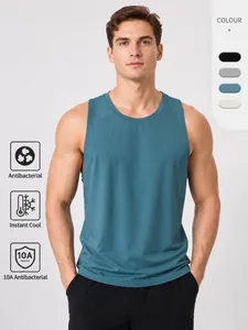 Débardeur de Sport pour Hommes en Mélange de Coton Modal Technologie Refroidissante Respirant Coupe Ample sans Manches Course Fitness