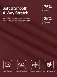 Gros plan du tissu de la combinaison de yoga bordeaux extensible et respirant.