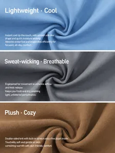 Stofdetails voor herensportbroeken: verkoelend voor zomer, ademend voor herfst en warme winterfleece.