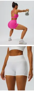 Detailansicht der High Waist Yoga Shorts mit Butt-Lift-Effekt für Fitness und Laufen
