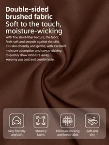 Vue détaillée du tissu de yoga brossé double face marron chocolat à texture douce