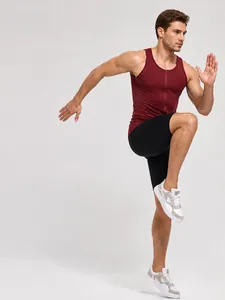 Professional men's quick-dry compression sports vest with zipper for running and gym