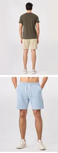 Vistas trasera y delantera de pantalones cortos deportivos sueltos y transpirables para hombre