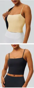 Sport-Camisoles für Damen mit verstellbaren Trägern in Gelb und Schwarz für Fitness