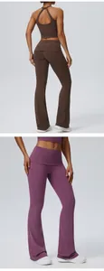 Detailansicht der Yoga-Schlaghose mit umklappbarem Bund für Fitness und Sport.