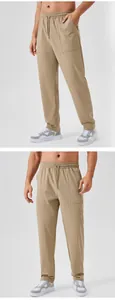 Pantalon de course décontracté coupe ample coupe-vent pour hommes couleur kaki