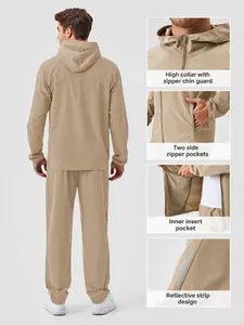 Ensemble de survêtement coupe-vent pour hommes 2 pièces pour la course le fitness et le plein air