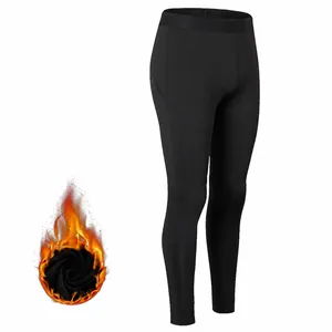 High-waisted women's fleece-lined thermal athletic yoga leggings for running and fitness