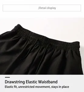 Close-up of elastic waistband with adjustable drawstring on men's sports shorts