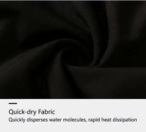 Close-up macro view showing the texture of breathable quick-drying black fabric