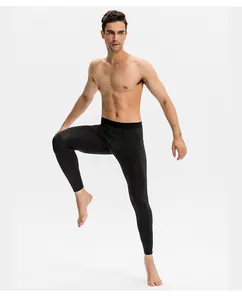Herren schnelltrocknende Kompressions-Leggings mit Seitentasche für Laufen und Sport