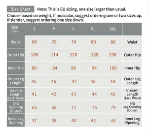 Detailed size guide for men's 2-in-1 quick-dry fitness shorts with waist measurements