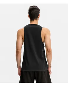 Back view detail of men's loose black quick-dry athletic training tank top