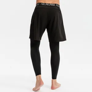 Herren 2-in-1 schnelltrocknende Sportleggings für Basketballtraining und Fitness