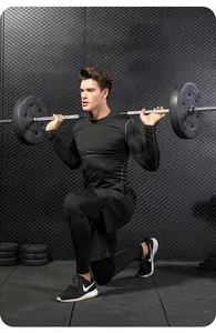 Professioneller Herren Kompressions-Fitnessanzug mit Langarmshirt und 2-in-1 Leggings