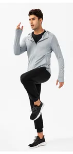 Professional outdoor sports view of men's breathable UPF 50+ sun protection hooded jacket