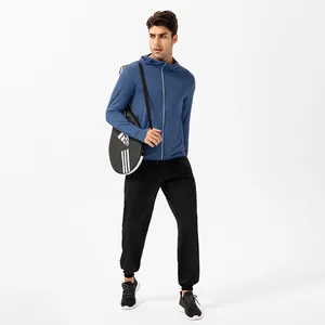 Men's UPF 50+ UV protection hooded jacket for outdoor sports and summer activities.