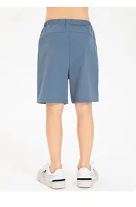 Back view of children's quick-dry breathable sports shorts in slate blue for running