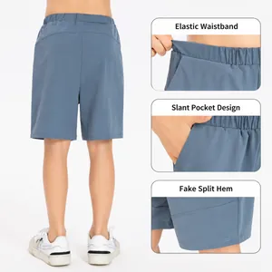 Breathable children's quick-dry nylon sports shorts featuring elastic waist and side pockets