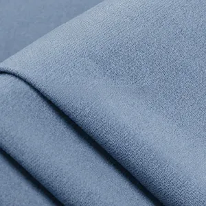 Close-up of blue 94% nylon 6% spandex quick-dry breathable sports fabric