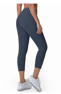 High waist butt lifting yoga capri pants for women fitness gym training workout wear