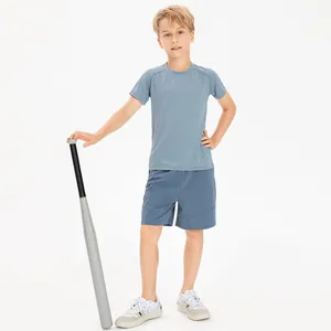 Boys quick-dry breathable sports shorts and t-shirt set for basketball training