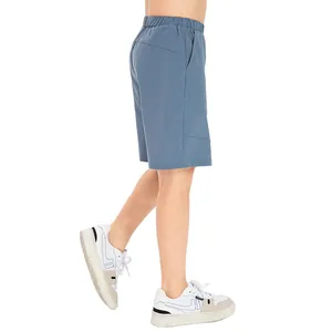 Loose children's quick-dry nylon sports shorts in blue for basketball and active running
