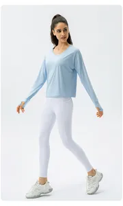 T-shirt à manches longues de protection solaire UPF 50+ pour femme course outdoor