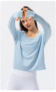 T-shirt femme protection UV à manches longues avec passe-pouces sport